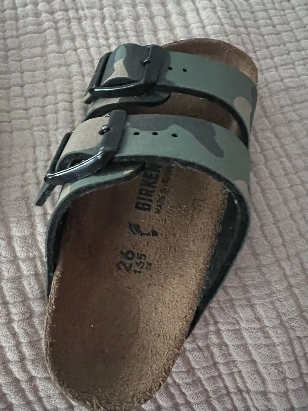 Camouflage Kids Two-Strap Sandals Birkenstock worn one time